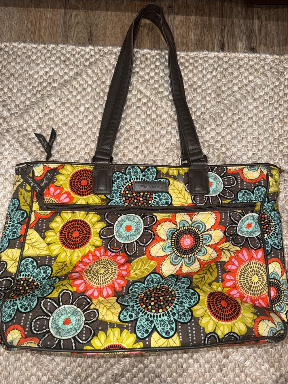 Vera Bradley flower power patterned tote